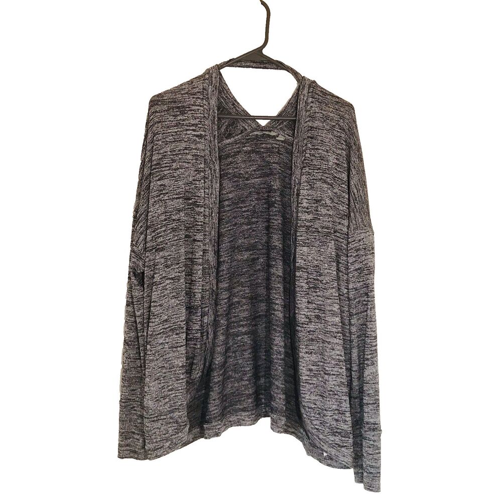 ATHLETA Cozy Soft Modal Blend Open Cardigan With Cut-Out Back Gray, Womens L